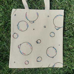 Hand Painted Buble Tote Bag